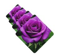 Purple Rose Flower Car Air Fresheners Cards Set of 4 Pieces Personalized Car Fresheners Gifts for Men Women Auto Aromatherapy Tablets Hanging Scented Cards for Wardrobe Bathroom
