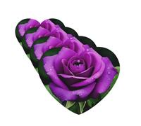 Purple Rose Flower Car Air Fresheners Cards Set of 4 Pieces Personalized Car Fresheners Gifts for Men Women Auto Aromatherapy Tablets Hanging Scented Cards for Wardrobe Bathroom