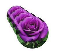 Purple Rose Flower Car Air Fresheners Cards Set of 4 Pieces Personalized Car Fresheners Gifts for Men Women Auto Aromatherapy Tablets Hanging Scented Cards for Wardrobe Bathroom