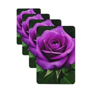 Purple Rose Flower Car Air Fresheners Cards Set of 4 Pieces Personalized Car Fresheners Gifts for Men Women Auto Aromatherapy Tablets Hanging Scented Cards for Wardrobe Bathroom