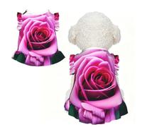 Purple Rose Flower Print Pet Breathable Sleeveless Skirt XS