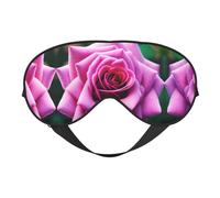 Purple Rose Flower Print Soft Eye Mask - Comfortable Sleep, Elastic Nighttime Shade, Eye Covers for Travel, Meditation