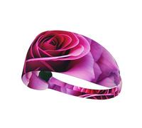 Purple Rose Flower Sports Headband For Men Women Tennis Sweat Band For Workout Sports Headbands Elastic For Running