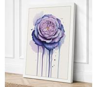 Purple Rose in Bloom Canvas Wall Art Print 36x24 Inch (91 x 61 cm)