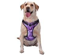 Purple Rose Pattern Flower Pattern,Pet Harness,Adjustable Reflective Dog Harness,Pet Leash Vest,M