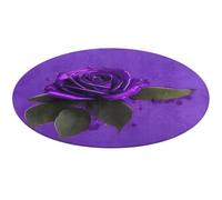 Purple Rose Print Round Rug Soft Absorbent Bath Mat Entryway Anti Slip Rugs Farmhouse Front Back Door Mat 60 * 60cm for Bedroom Living Room Home Decorative