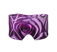 Purple Rose Print Sleep Eye and Ear Muffs Mask - Adjustable Yoga Travel Headband, Keep Warm Shading Comfortable Aid