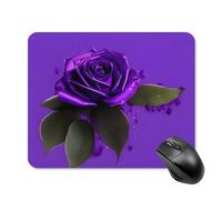 Purple Rose Print Square Mouse Pad Portable Computer Mousepad with Non-Slip Rubber Base 20 * 25cm Ultra-Thin Gaming Mouse Mat for Computer Laptop Office Desk Accessories