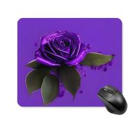 Purple Rose Print Square Mouse Pad Portable Computer Mousepad with Non-Slip Rubber Base 25 * 30cm Ultra-Thin Gaming Mouse Mat for Computer Laptop Office Desk Accessories