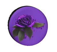 Purple Rose Print Tire Covers Waterproof Anti UV Tire Cover 26inch Single Axle Wheel Covers for RV Truck SUV Trailer Universal for All Seasons