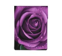 Purple Rose Printed 13 Inch Laptop Sleeve PU Leather Shockproof Notebook Computer Bag Cover Tablet Carrying Case