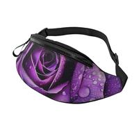 Purple Rose Printed Personalized Waist Bag, Lightweight and Versatile Crossbody Bag for Everyday and Outdoor Adventures