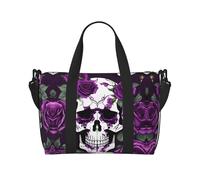 Purple Rose skeleton Duffel Bags for Traveling - Lightweight Personal Item Travel Bags, Gym Bags for Men and Women, Black, One Size