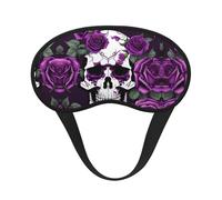 Purple Rose Skeleton Print Blackout Sleep Mask - Side Sleeper Eye Cover, Soft Comfort, Perfect for Travel, Meditation