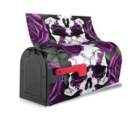 Purple Rose skeleton Print Reusable Waterproof Mailbox Cover Magnetic for Unique Easy toIdentify Mailboxes
