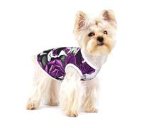 Purple Rose skeleton print Tshirts for Small Dogs Dog's Fashion Shirt Breathable Sleeveless Shirts for Small Dogs