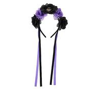 Purple Rose Skull Headband Cloth Halloween Party Hair Accessory | Boys and Girls, Stage Performance, Day of Dead Outfits, Lightweight and Compact for Travel