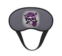 Purple Rose Skull Print Adults Soft Washable Eye Mask for Light Blocking Nap Face Sleeping Travel Cover