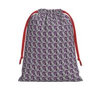 Purple Rose Skull Print Drawstring Gift Reusable Bag Party Favors Weddings Office Travel Daily Storage Pouch