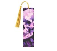Purple Rose Skull Printed Metal Bookmarks S - Gold Lightweight Aluminium Book Marker for Books, Journals & Gifts, Ideal Book Lovers, Holiday Decor & Crafts