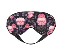 Purple Rose Skull Sleep Eye Mask Comfortable Eyes Hade for Sleeping,Light Blocking Sleep Mask with Adjustable Strap