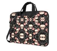 Purple Rose Skull Ultra-Thin Portable Shoulder Laptop Bag - Lightweight Handheld Computer Bag With Padded Protection, Multiple Carry Options & Stylish Design