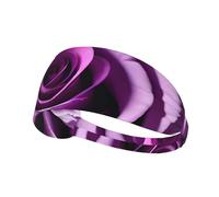 Purple Rose Sports Headband For Men Women Tennis Sweat Band For Workout Sports Headbands Elastic For Running
