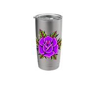 Purple Rose Tattoo Stainless Steel Insulated Tumbler