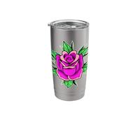 Purple Rose Traditional Tattoo Flash Stainless Steel Insulated Tumbler