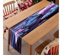 Purple Rose with Beautiful Butterfly on It Linen Table Runner-70.87*12.99 Inch,this Decorative Table Runner Is Wrinkle Resistant Table Mat. Embroidered Table Runners As Kitchen Dining And Coffee Table