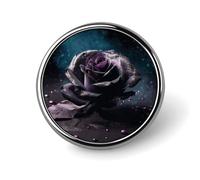 Purple Rose2 Badge Holder Personalized Round Badge with Picture Pin Aluminum Alloy Button Pin Exquisite Brooch Fashion Button Badges Clothes Decorative Pins