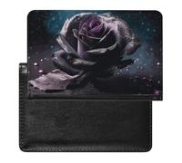 Purple Rose2 Passport Holder Unisex-adult Waterproof Travel Passport Cover Wallet Card Case Documents Organizer Protector Holder