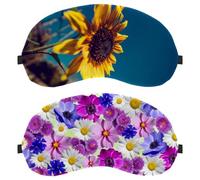 Purple Rosy Pink White Little Daisy Flower 2-Pack Light-Blocking Soft Breathable Eye Masks with Eye Patches and Sleep Masks
