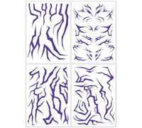 Purple Rumi Temporary Tattoos for Coser K-pop D-demons Hunters Anime Body Face Fake Tattoo Stickers Makeup Costume Accessories for Fans Christmas Party Favors