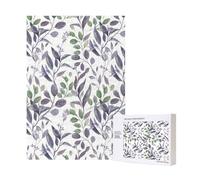 Purple Sage Green Leaves Greenery,300 Pieces Wooden Jigsaw Family Game Jigsaw Puzzles for Adults Teens