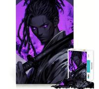 Purple Samurai Jigsaw Puzzles 1000 Pieces for Adults Focus Brain Toy Home Leisure Tight Edge Santa Wish Gift (50x75cm)