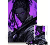 Purple Samurai Jigsaw Puzzles 1000 Pieces for Adults Focus Brain Toy Home Leisure Tight Edge Santa Wish Gift (50x75cm)