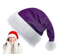 Purple Santa Claus Deluxe Unisex Xmas Hat - Adult/Kids, 32*45cm Plush, Luxury Father Christmas Party Hat