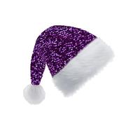 Purple Santa Hat Sparkly Christmas Hats for Adults,Kids,Father Christmas Hat Santa Costume,Sequin Xmas Hat Plush Luxury Santa Claus Hat,Christmas Party Hat Cap for Men Women Xmas Holiday New Year