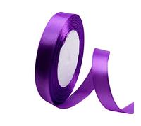 Purple Satin Ribbon 10mm, 23 Meters Purple Fabric Ribbons Double Sided Silk Ribbons for Gift Wrapping, Crafting, Hair Bows, Balloons, Sewing, Wreaths, Cakes, Wedding Party and Christmas Decoration