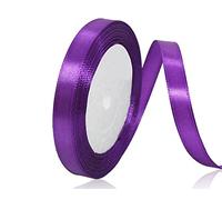 Purple Satin Ribbon 10mm x 22 Meters, Solid Colour Fabric Ribbon for Gift Wrapping, Crafting, Balloon, Sewing Project, Hair Bows, Bridal Bouquet, Wedding Favours Decoration