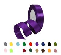 Purple Satin Ribbon 20mm for Gift Wrapping, Crafting, Cake Decoration, Hair Bows, Christmas, Wedding Car Decor - 22M Thick Polyester Fabric