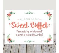 Purple Scrunch Sweet Buffet Wedding Table Sign Available In A Range Of Pastel Colours (Coral (O7))