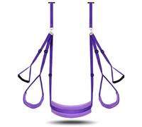 Purple Sex Swing Couple Sex Toys - 2 in 1 Bed Restraints Belts for Wrists and Ankles Sex for Door and for Hanging On The Ceiling with Thick Sponge Cushion and Adjustable Straps Purple One Size