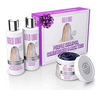 Purple Shampoo, Conditioner & Mask Trio Gift Set. Removes Brassy Yellow Tones. Lightens Blonde, Platinum, Ash, Silver & Grays. Paraben & Sulphate Free. PETA Approved Cruelty-free and 100% Vegan.
