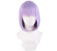 Purple Short Straight High Temperature Fiber Synthetic Hair Party Cosplay Wig Dagashi Kashi Shidare aru Dakimakura+hairnet
