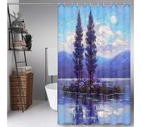 Purple Shower Curtain Lavender Shower Curtains for Bathroom, HD Printing Waterproof Bathroom Curtains with 12 Hooks, Polyester Bath Curtain Machine Washable for Shower Stall 80 x 200 cm -ly25072QS
