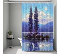 Purple Shower Curtain, Shower Curtains Lavender Bathroom Curtains with 12 Hooks, HD Printing Waterproof Bath Curtain Quick-Drying Washable for Wet Room, Bathroom Decor 150 x 200 cm -ly25072IZ8O