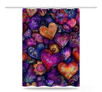 Purple Shower Curtains for Bathroom 200x220cm, Long Waterproof Bath Curtain, Extra Large Polyester Fabric Window Drapes with 12 Hooks, Weighted Hem Showering Panel, Dream Curtains 80x88inch, Model972