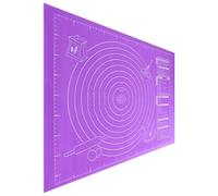 Purple Silicone Baking Mat with Measurement Guides for Dough Prep | Smooth Embossed Surface, Anti Skid Base, Easy Cleanup, for Macaroons and Cookie Dough